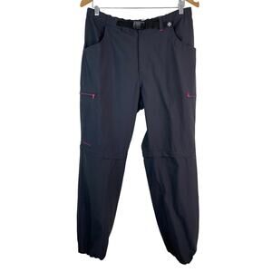 Columbia Black Track Pants with Pink Accents